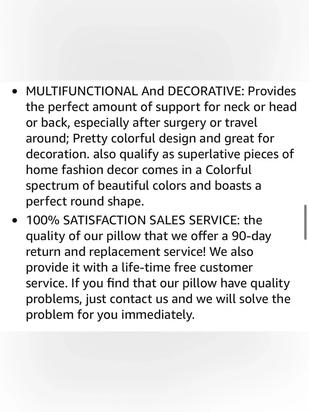 MICROBEAD THROW PILLOW Head Neck & Lumbar Support Removable & Washable Cover